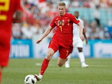 Belgium's midfielder Kevin De Bruyne controls the ball during the Russia 2018 World Cup Group G football match against Panama. AFP