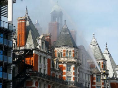 Fire broke out at London's Oriental Hotel. Reuters