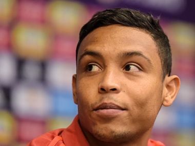 Colombia's forward Luis Muriel attends a press conference in Kazan ahead of Group H match against Japan. AFP