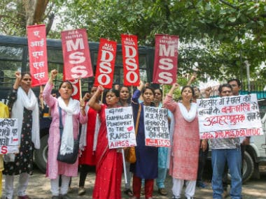 Protests erupted over the abduction and rape of an 8-year-old girl in Mandsaur. PTI