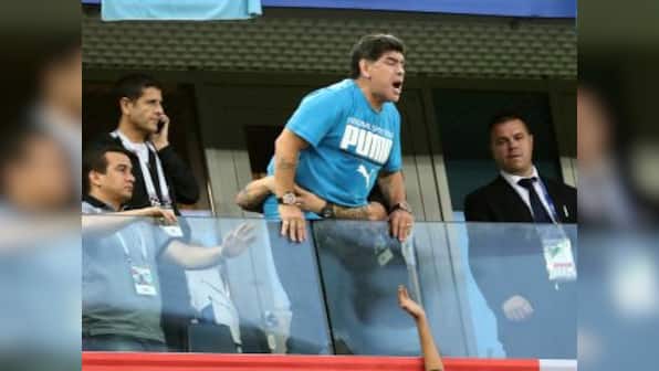 FIFA World Cup 2018: Diego Maradona treated by paramedics after falling ill while cheering Argentina's victory