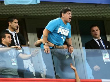 FIFA World Cup 2018: Diego Maradona treated by paramedics after falling ill while cheering Argentina's victory FIFA World Cup 2018: Diego Maradona treated by paramedics after falling ill while cheering Argentina's victory