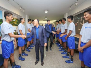 Mark Tatum at NBA Academy India launch. NBA
