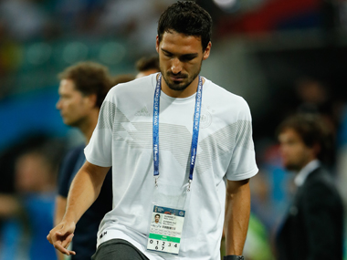 FIFA World Cup 2018: Germany defender Mats Hummels fit to play against South Korea, midfielder Sebastian Rudy may miss out FIFA World Cup 2018: Germany defender Mats Hummels fit to play against South Korea, midfielder Sebastian Rudy may miss out