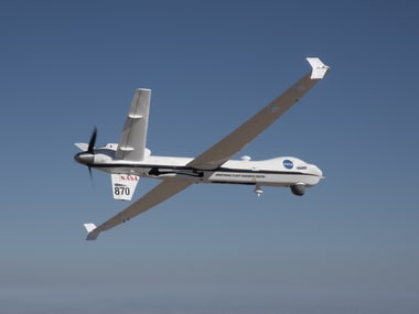 NASA’s remotely-piloted Ikhana aircraft, based at the agency’s Armstrong Flight Research Center in Edwards, California, is flown in preparation for its first mission in the National Airspace System without a safety chase aircraft. Image Credit: NASA