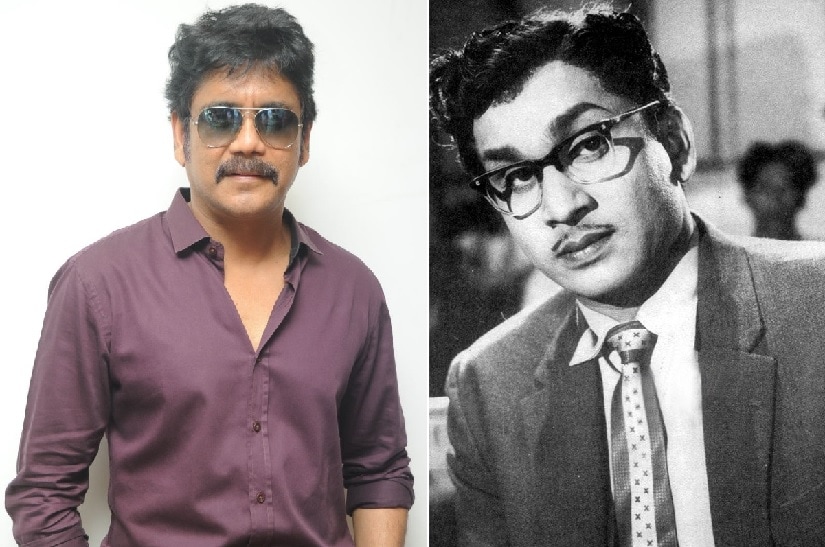Nagarjuna (L) and father Akkineni Nageswara Rao. Image via Twitter