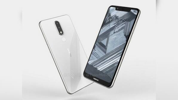 Nokia 5.1 Plus CAD renders show a display with a notch, dual rear camera setup and a fingerprint sensor on the rear side