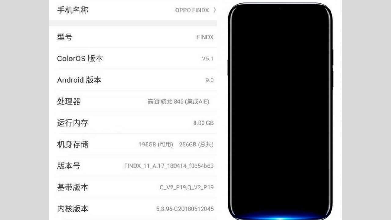 OPPO Find X Leaked Screenshot and Image on Twitter