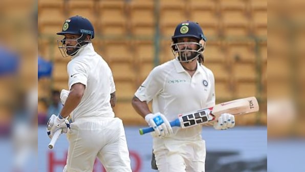 India vs Afghanistan: Visitors hit back after Shikhar Dhawan, Murali Vijay smash centuries on rain-curtailed Day 1