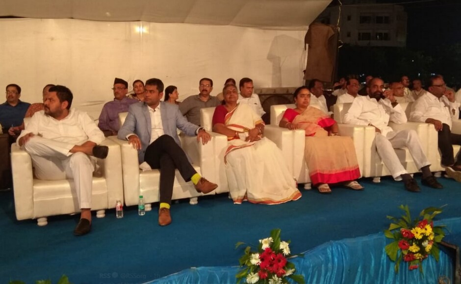 (From left to right) Sunil Shastri, Sanjay Lalbhai, Challa Rajendra Prasad, Rajeev Malhotra, Vishad Mafatlal, Kalyan Chaube, Ardhindu Bose were among the guests invited to the RSS event on Thursday. Twitter@RSSorg (From left to right) Sunil Shastri, Sanjay Lalbhai, Challa Rajendra Prasad, Rajeev Malhotra, Vishad Mafatlal, Kalyan Chaube, Ardhindu Bose were among the guests invited to the RSS event on Thursday. Twitter@RSSorg