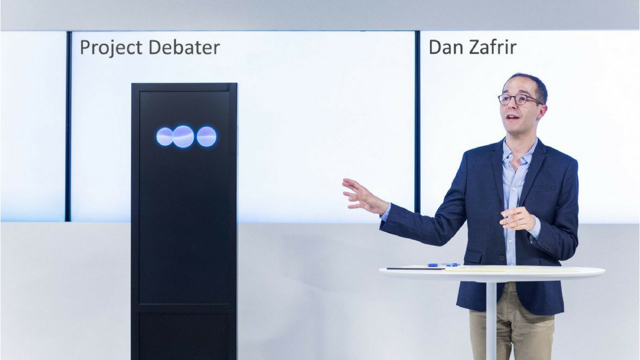 Project Debater and Dan Zafrir have a rebuttal. Image: IBM RESEARCH