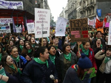 Pro-choice demonstrators in Buenos Aires. AP