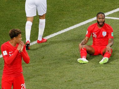 England's Raheem Sterling looked particularly bothered by the tiny gnats circling his face before the start of the second half. Reuters