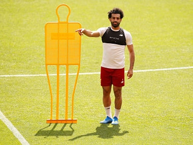 Soccer Football - Champions League - Liverpool Training - Anfield, Liverpool, Britain - May 21, 2018 Liverpool's Mohamed Salah during training REUTERS/Andrew Yates - RC1364C29180