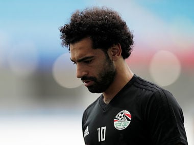 Mohamed Salah during training . Reuters