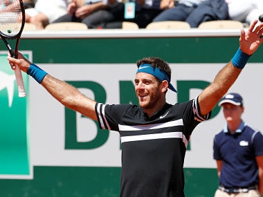 Tennis - French Open - Roland Garros, Paris, France - June 7, 2018 Argentina's Juan Martin del Potro celebrates after winning his quarter final match against Croatia's Marin Cilic REUTERS/Pascal Rossignol - RC1BD1F95D40