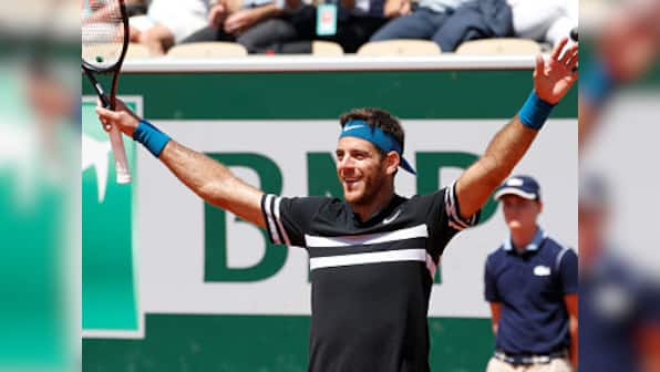 French Open 2018: Juan Martin Del Potro outlasts Marin Cilic to reach first Roland Garros semi-final in nine years