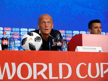 Soccer Football - World Cup - Referees News Conference - Moscow, Russia - June 12, 2018. FIFA Chairman of Referees Committee Pierluigi Collina attends a news conference. REUTERS/Tatyana Makeyeva - RC196A67A5D0