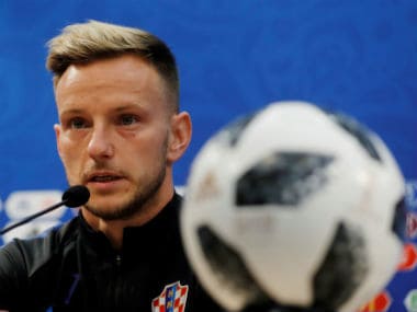 Croatia's Ivan Rakitic during the press conference. Reuters