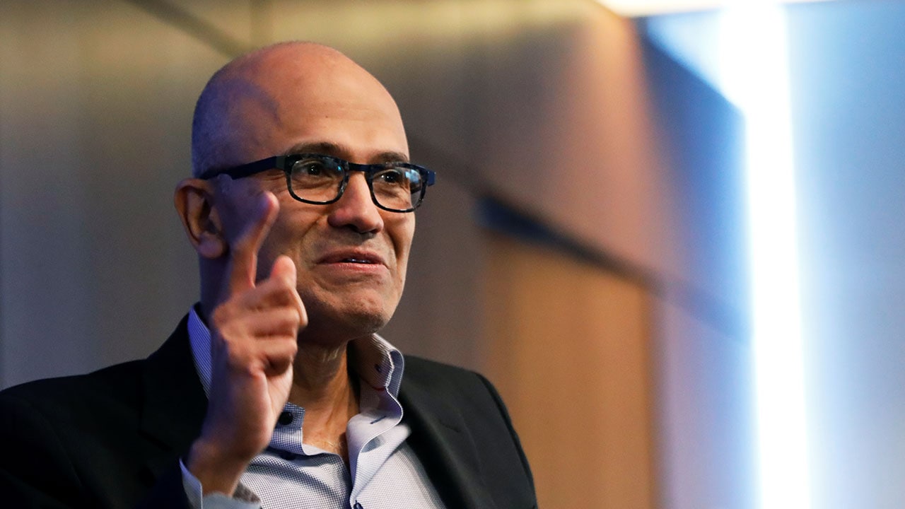 Microsoft CEO Satya Nadella speaks during a Reuters Newsmaker event in Manhattan, New York. Image: Reuters