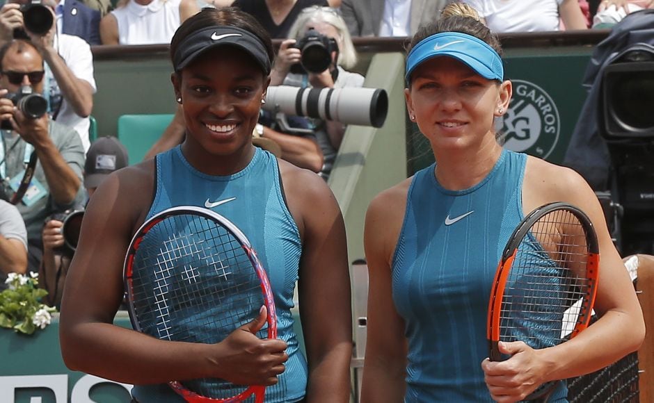Sloane Stephens and Simona Halep pose for photographers prior to the final. This was Halep's fourth Grand Slam final and the second for Stephens. AP Sloane Stephens and Simona Halep pose for photographers prior to the final. This was Halep's fourth Grand Slam final and the second for Stephens. AP