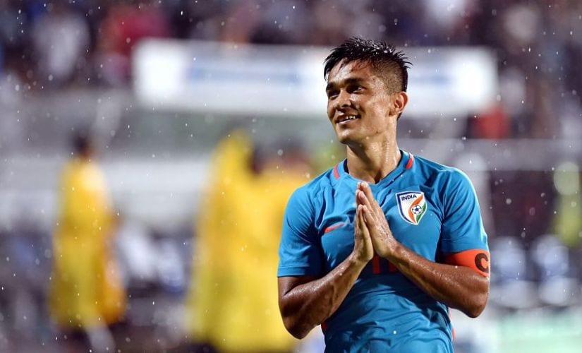 Sunil Chhetri was the hero for India on and off the pitch. PTI