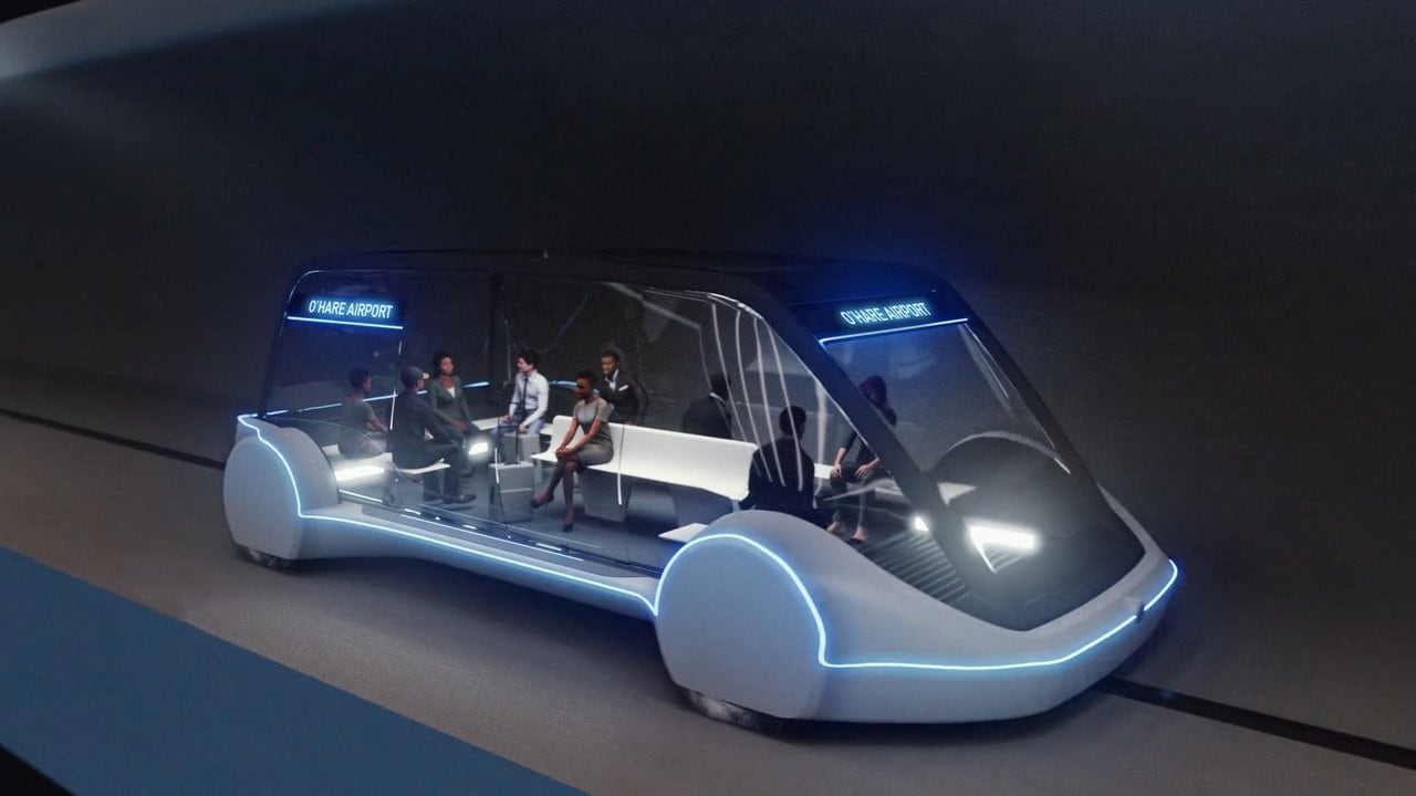 The Boring Company's O'Hare Airport Skate. Image: The Boring Company