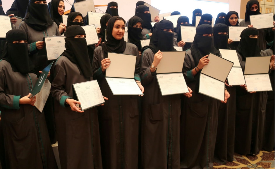 Many Saudi women graduated as accident inspectors before the ban was lifted. Reuters Many Saudi women graduated as accident inspectors before the ban was lifted. Reuters