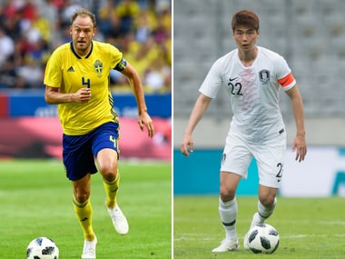 Sweden skipper Andreas Granqvist and Korea Republic captain Ki Sung-yueng. AFP