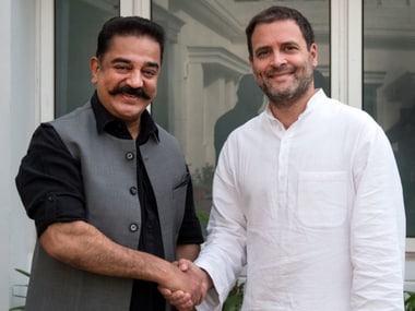Congress president Rahul Gandhi and Kamal Haasan. Twitter/@RahulGandhi