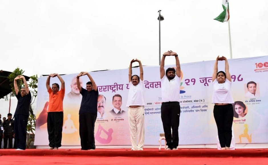 Other BJP and NDA leaders too took part in similar events across the country. Vice-President Venkaiah Naidu performed yoga in Mumbai. He said he wanted yoga to to become a people's movement. Twitter/@VicePresidentOfIndia Other BJP and NDA leaders too took part in similar events across the country. Vice-President Venkaiah Naidu performed yoga in Mumbai. He said he wanted yoga to to become a people's movement. Twitter/@VicePresidentOfIndia