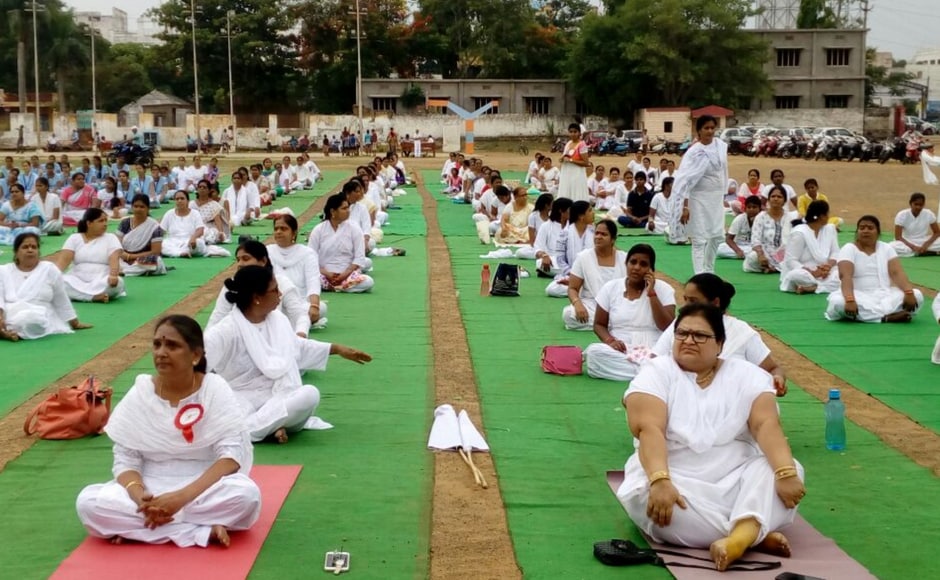 A large number of women assembled in Srikakulam, Andhra Pradesh to celebrate International Yoga Day. Twitter/@airnewsalerts A large number of women assembled in Srikakulam, Andhra Pradesh to celebrate International Yoga Day. Twitter/@airnewsalerts