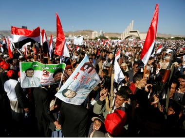 File image of pro-Houthi protesters in Sanaa. Reuters