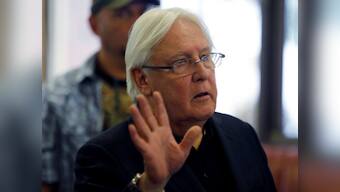 UN envoy Martin Griffiths holds talks in capital Yemeni Sanaa to discuss aid for the rebel-held port city Hodeida