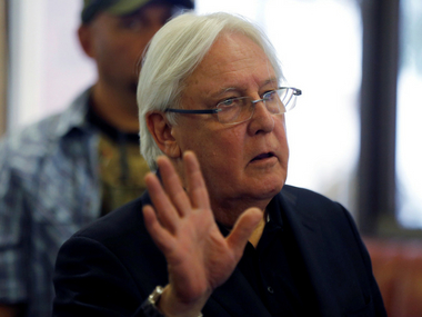 UN envoy Martin Griffiths holds talks in capital Yemeni Sanaa to discuss aid for the rebel-held port city Hodeida UN envoy Martin Griffiths holds talks in capital Yemeni Sanaa to discuss aid for the rebel-held port city Hodeida