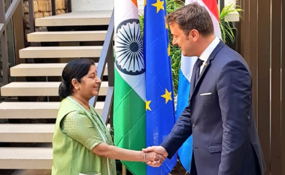 In the third leg of her European tour, Swaraj met Luxembourg prime minister Xavier Bettel. Some of the topics they discussed were trade, investment and digital India. Twitter/@MEAIndia In the third leg of her European tour, Swaraj met Luxembourg prime minister Xavier Bettel. Some of the topics they discussed were trade, investment and digital India. Twitter/@MEAIndia
