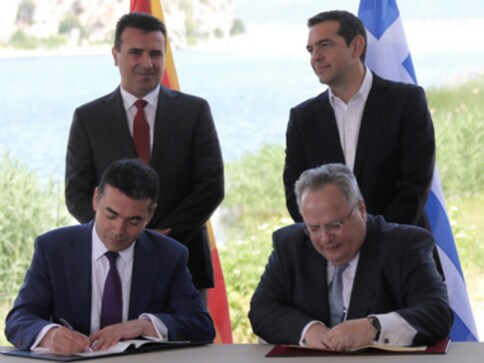 Macedonia, Greece sign agreement to resolve decades-long dispute over former's name amid protests Macedonia, Greece sign agreement to resolve decades-long dispute over former's name amid protests