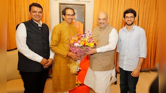BJP president Amit Shah meets allies as part of BJP's 'Sampark for Samartan' campaign in Maharashtra