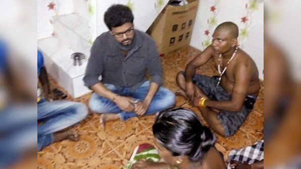 Mersal star Vijay visits kin of Sterlite plant protest victims in Thoothukudi amidst protest against Rajinikanth's Kaala