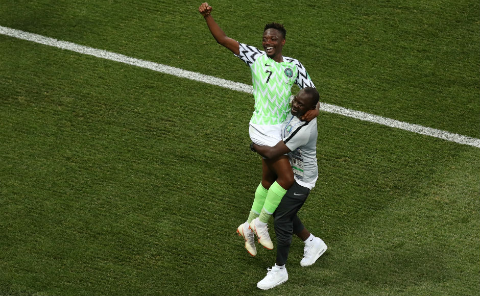 Nigeria's match-winner Ahmed Musa celebrates victory after the match. Reuters Nigeria's match-winner Ahmed Musa celebrates victory after the match. Reuters
