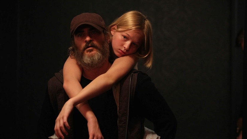 Joaquin Phoenix and Ekaterina Samsonov in a still from You Were Never Really Here