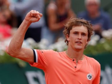 Alexander Zverev celebrates after winning his third round match against Damir Dzumhur at French Open. Reuters