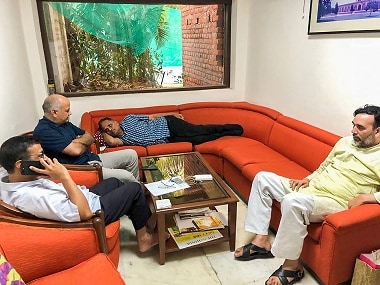 Arvind Kejriwal, along with three other Delhi ministers, protested against the Delhi L-G. PTI