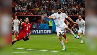FIFA World Cup 2018: Spain's Diego Costa denies 'stamping' on Iran goalkeeper Ali Beiranvand but admits to 'lucky' goal
