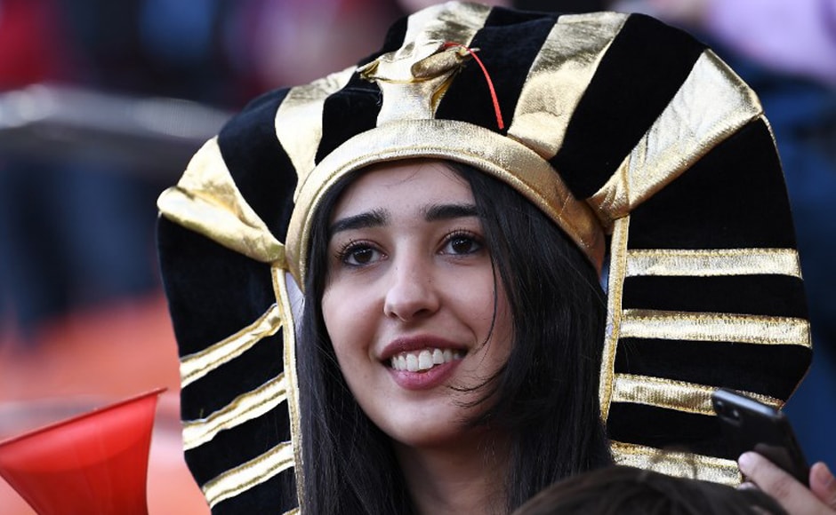 Egypt fans are seen ahead of kick off of the Russia 2018 World Cup Group A football match between Egypt and Uruguay at the Ekaterinburg Arena in Yekaterinburg on 15 June, 2018. AFP Egypt fans are seen ahead of kick off of the Russia 2018 World Cup Group A football match between Egypt and Uruguay at the Ekaterinburg Arena in Yekaterinburg on 15 June, 2018. AFP
