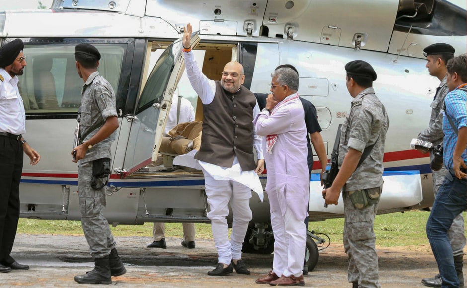 Shah arrives at Tarapith to visit the Kali Temple, in Birbhum district of West Bengal on Thursday. PTI Shah arrives at Tarapith to visit the Kali Temple, in Birbhum district of West Bengal on Thursday. PTI
