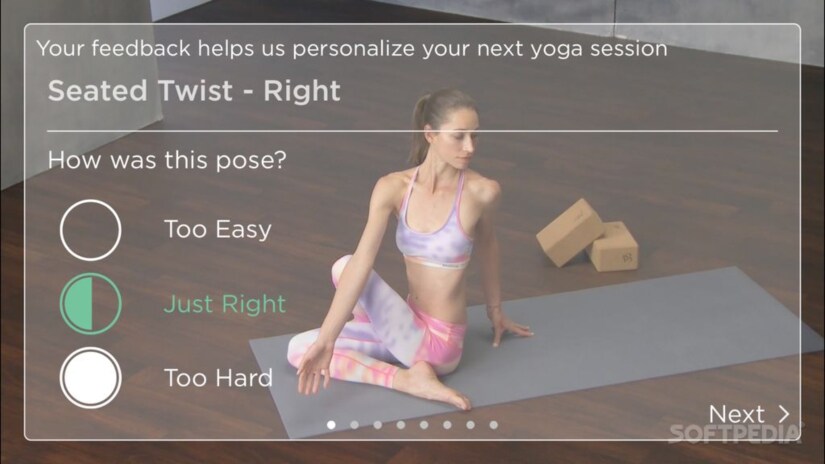 Interface shot of FitStar Yoga.