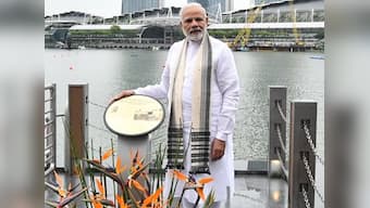 Narendra Modi in Singapore: Prime minister unveils Mahatma Gandhi's plaque at his ash-immersion site
