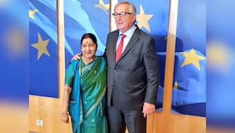 On last leg of European tour, Sushma Swaraj calls on presidents of European Commission and Parliament in Brussels
