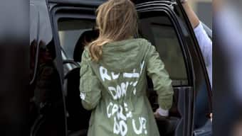 'I really don't care, do you?': Melania Trump sparks controversy after wearing insensitive jacket to migrant children camp in Texas